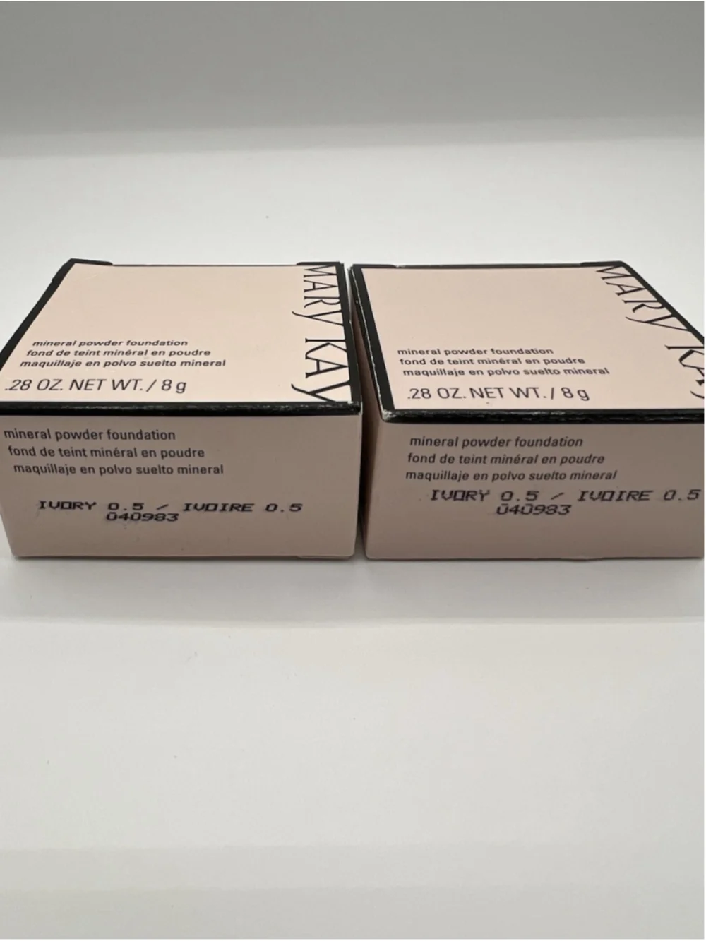 Mary Kay Mineral Powder Foundation Ivory 0.5 040983 Lot of 2 New Makeup .28oz 8g